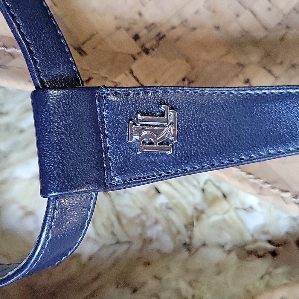Lauren Ralph Lauren Naris, blue thong wedge sandal, 9B - Picture 10 of 12